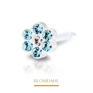 Kolczyk do przekłuwania uszu Blomdahl Daisy Aquamarine / Crystal 5 mm - 1 szt